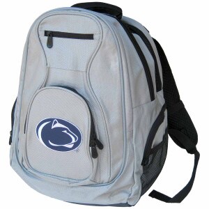 gray travel backpack with Penn State Athletic Logo